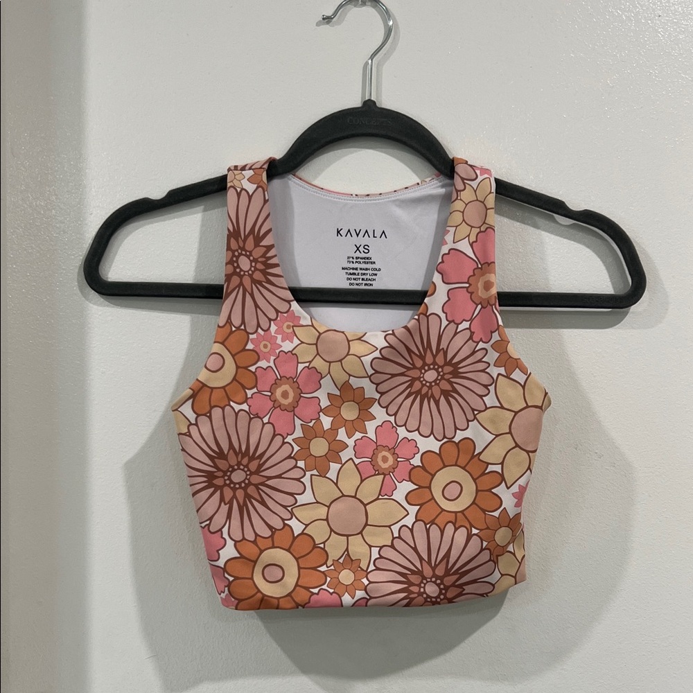 Kavala Floral Tank Top - Pink and Brown